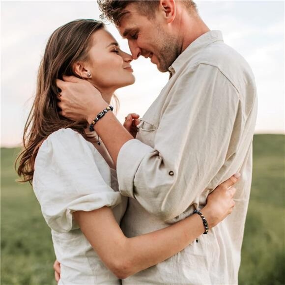 mens tiger eye obsidian lava rock beaded bracelet stress relief adjustable yoga - Picture 5 of 7